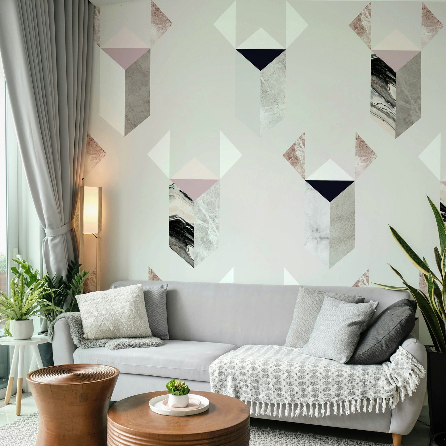 Grey concrete mural wallpaper look

