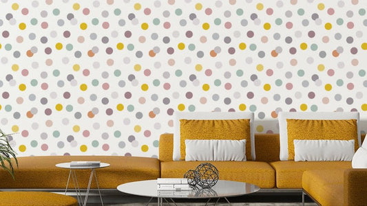 A wall mural of a peaceful dot pattern.