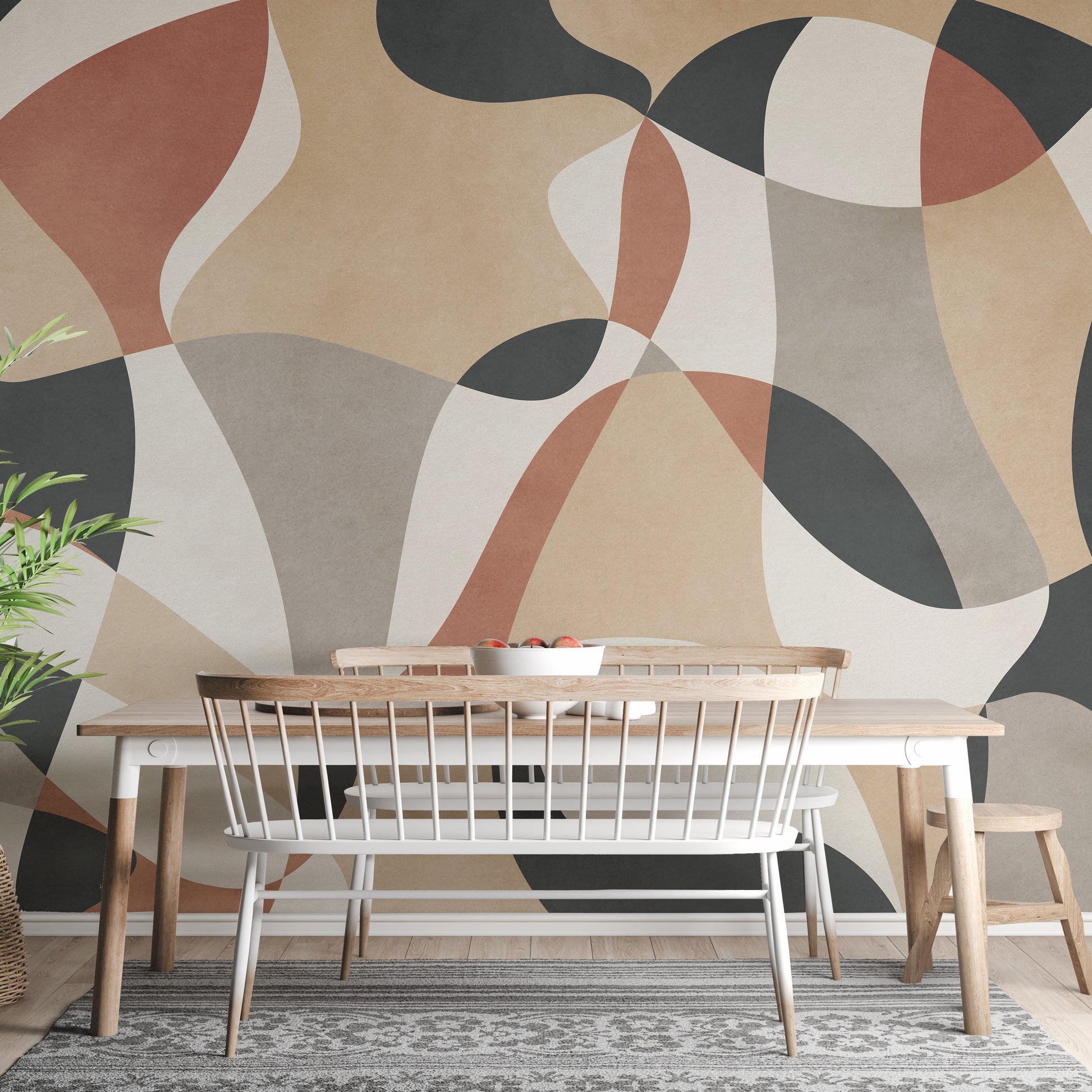 Contemporary Geometric Shapes Stick on Wallpaper