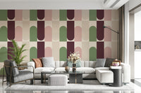 Modern wallpaper for walls, Shapes Blend design.