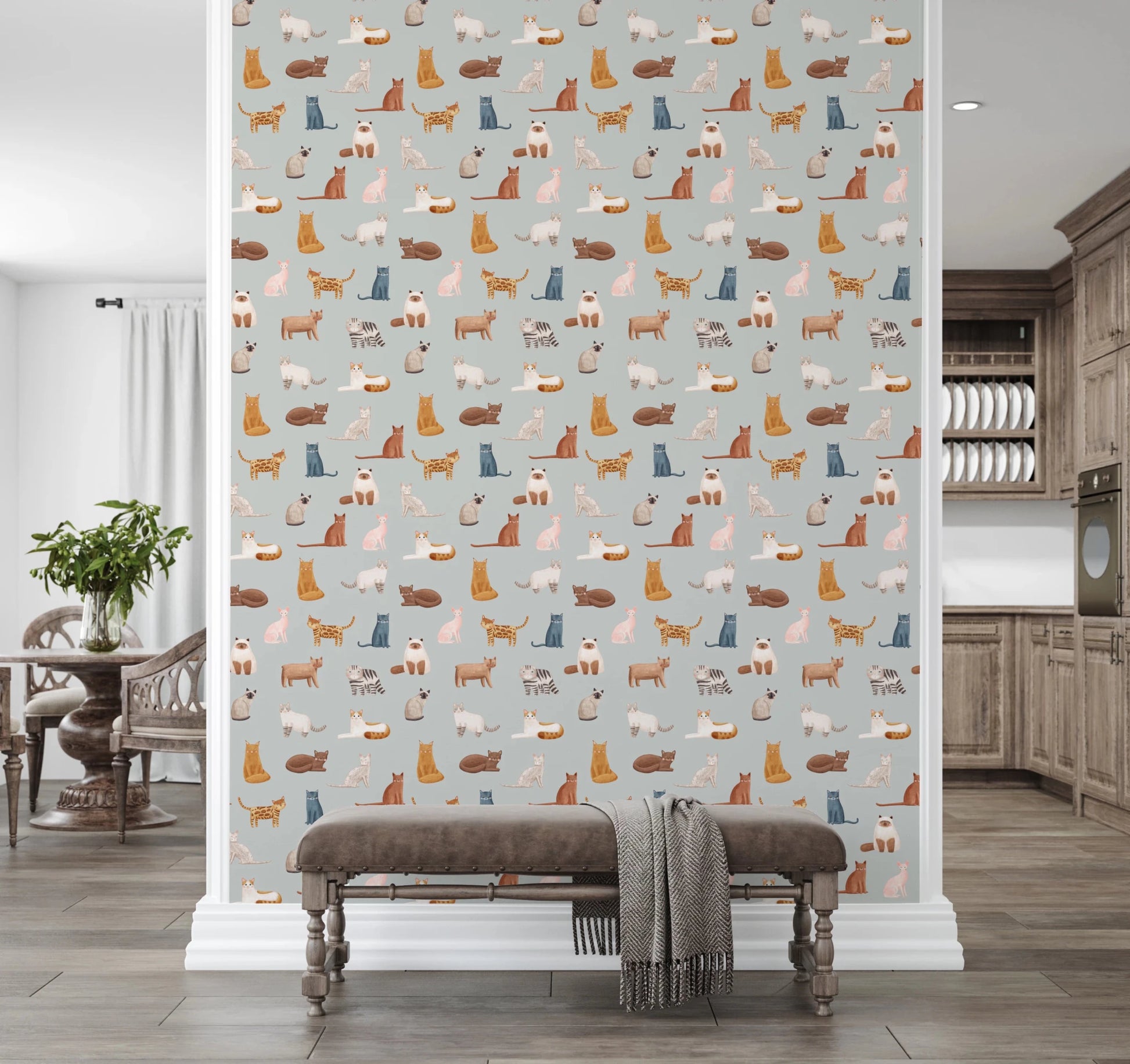Cool Cats in blue Wallpaper⁠