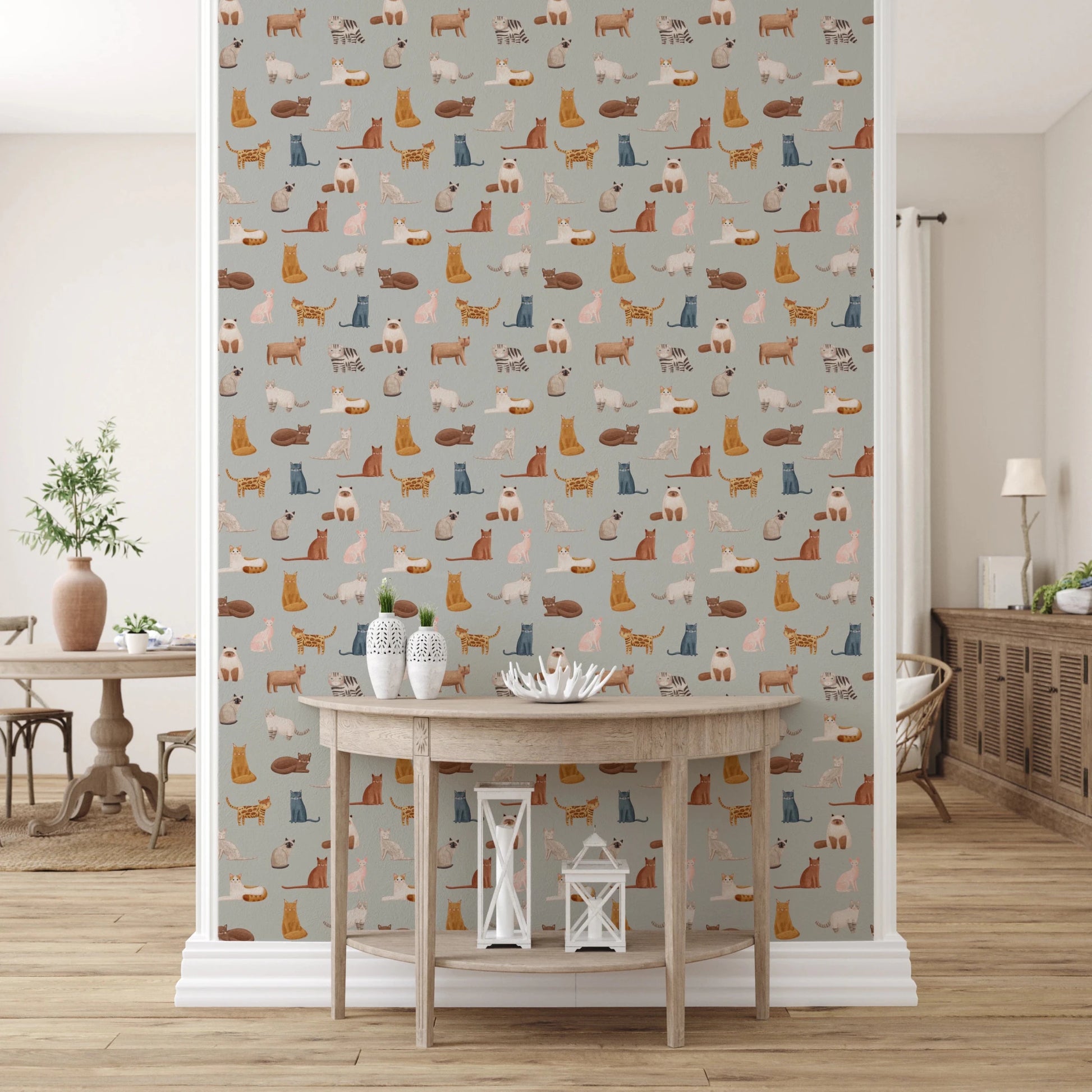Cool Cats in blue Wallpaper⁠