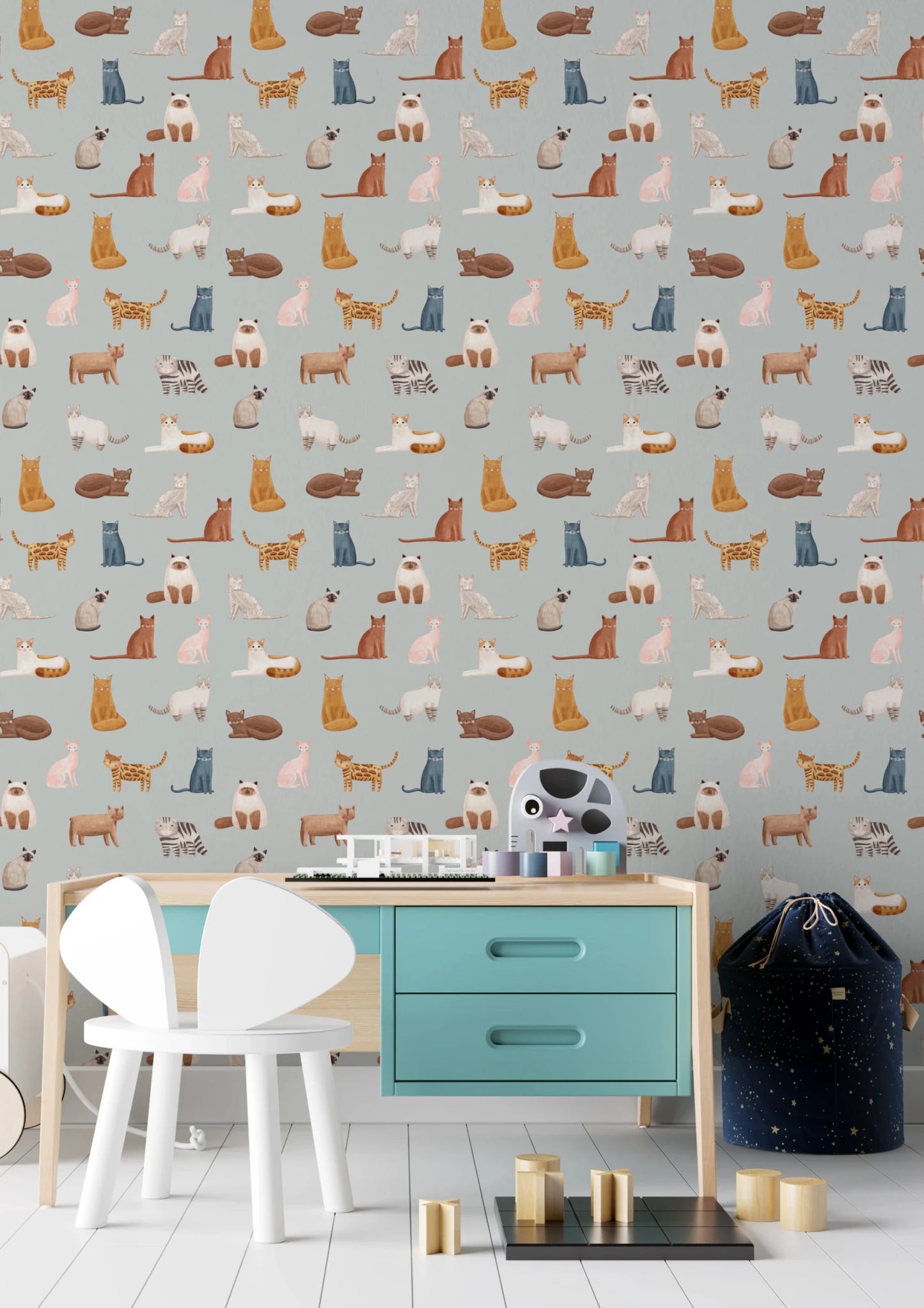 Cool Cats in blue Wallpaper⁠