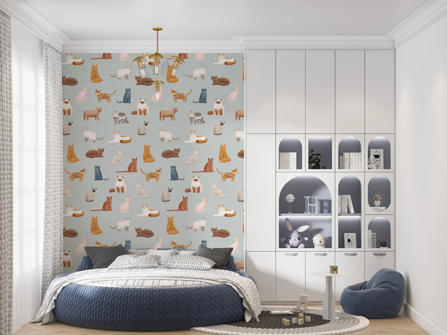 Cool Cats in blue Wallpaper⁠