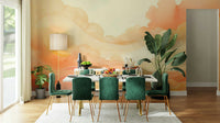 Detailed shot of a Coral Dream Swirls Wall Mural with matte finish.