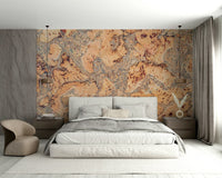 Organic cork canvas mural creating a cozy atmosphere

