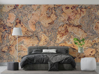 Natural cork canvas mural adding depth to living rooms

