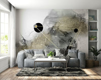 Swirling cosmic dust and stars in space mural design

