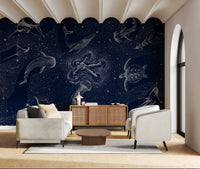 A contemplative dark water wallpaper mural for a feature wall.