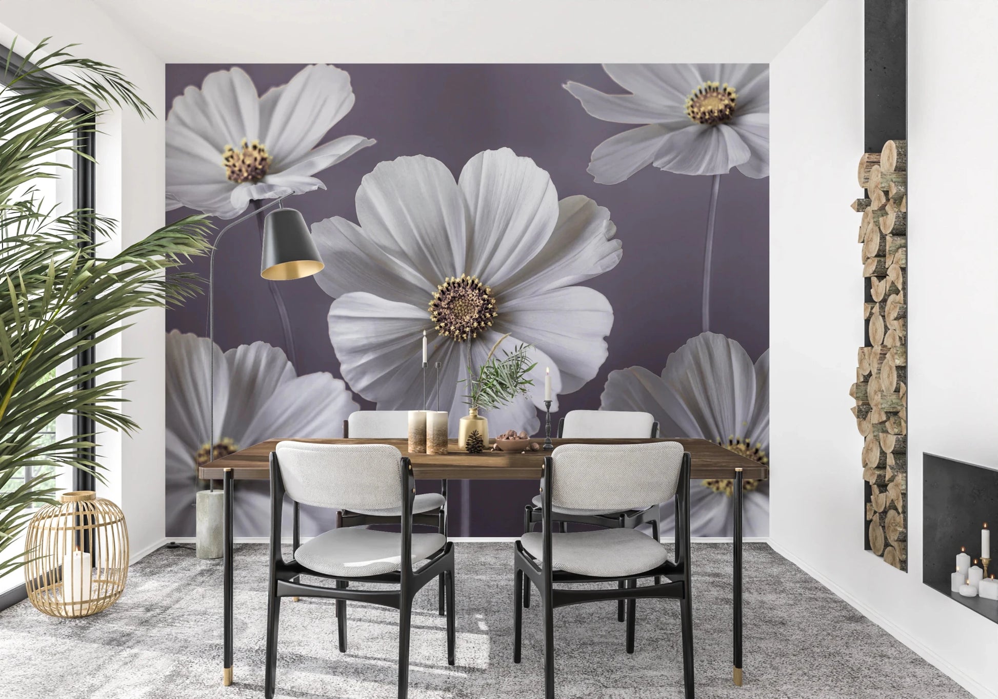 Cosmos Flowers Wall Mural