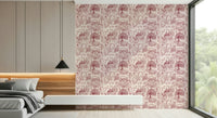 Timeless Country Charm Toile motif, scenic drawing.