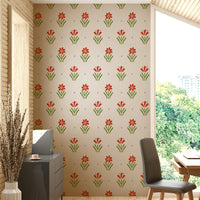 Vertical vintage flower pattern wall mural

