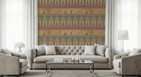 Large scale vintage wall covering for an upscale guest suite renovation.