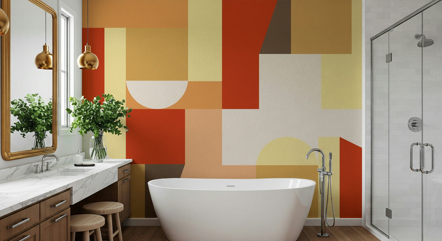 Soft, muted tones and warm textures creating a cozy, comforting wall mural atmosphere.