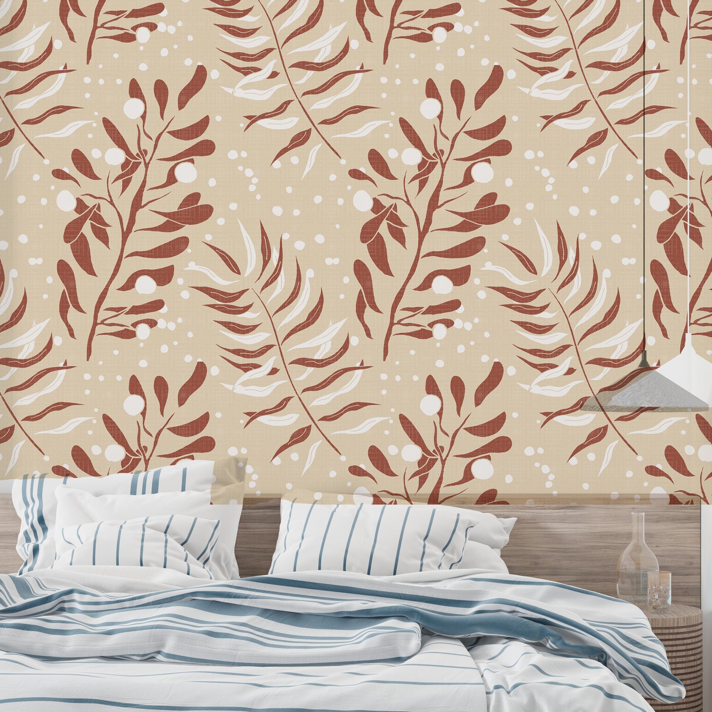 居心地の良いクリームパームの葉