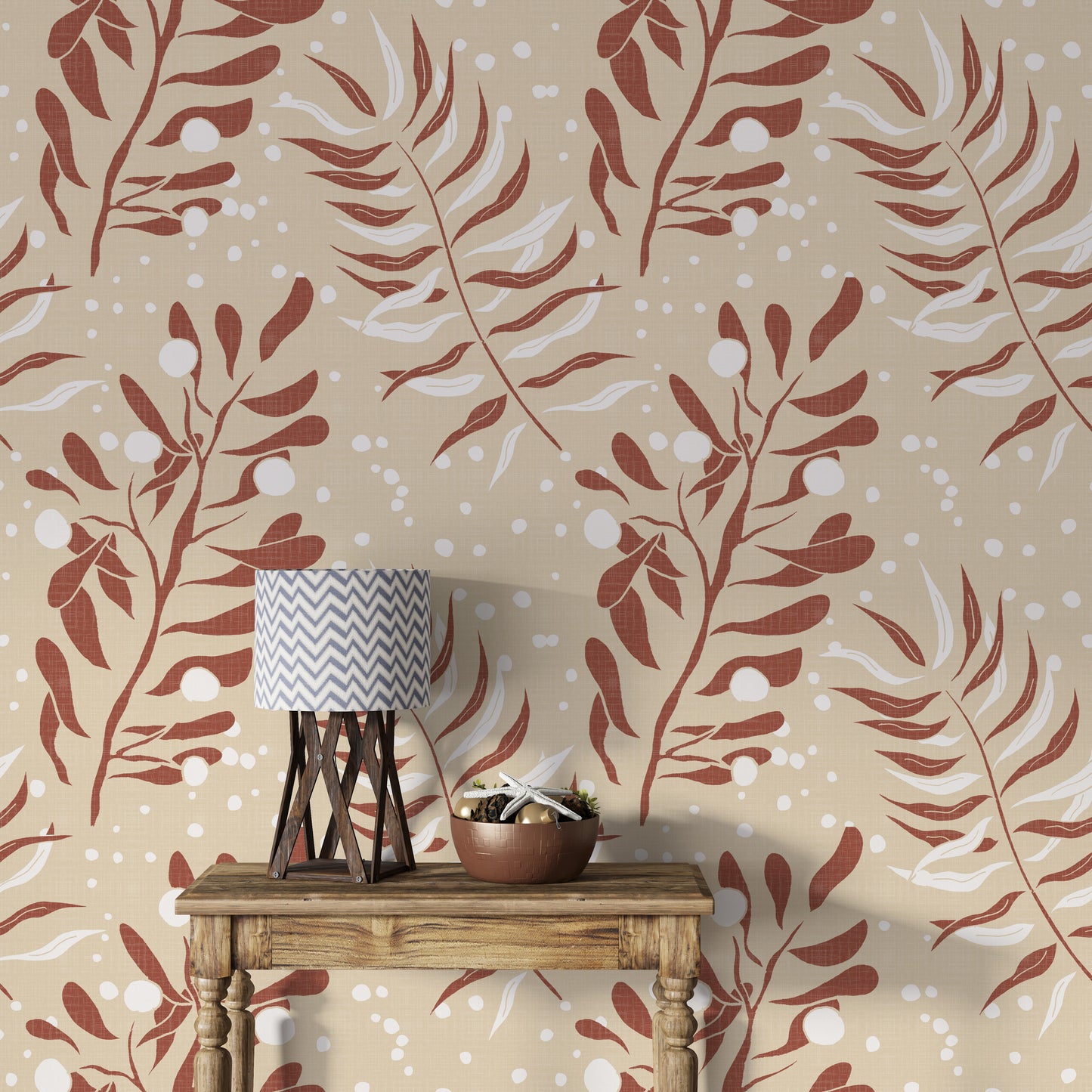 居心地の良いクリームパームの葉