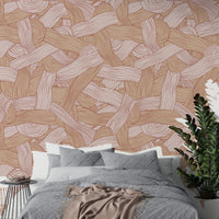 Minimalist wallpaper with cozy cream line patterns

