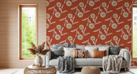 Cozy Scandi Flower Burnt Terracotta - Craft Botanical Wallpaper⁠