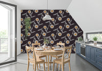 Cozy Scandi Flower Charcoal - Craft Botanical Wallpaper⁠