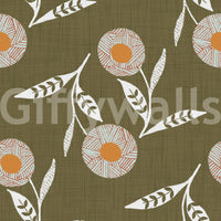 Cozy Scandi Flower Earthy Olive - Craft Botanical Wallpaper⁠