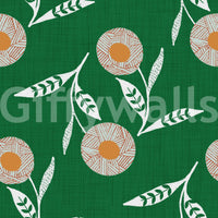 Cozy Scandi Flower Forest Green - Craft Botanical Wallpaper⁠