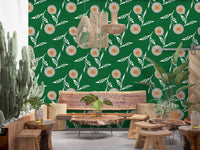 Cozy Scandi Flower Forest Green - Craft Botanical Wallpaper⁠