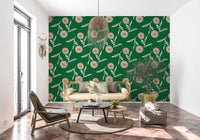 Cozy Scandi Flower Forest Green - Craft Botanical Wallpaper⁠