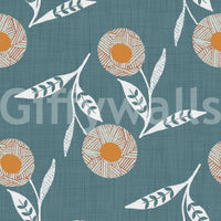 Cozy Scandi Flower Nordic Blue Grey - Craft Botanical Wallpaper⁠