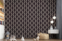 Cozy Scandi Folk Charcoal Warm Linen - Craft Stripe Wallpaper⁠