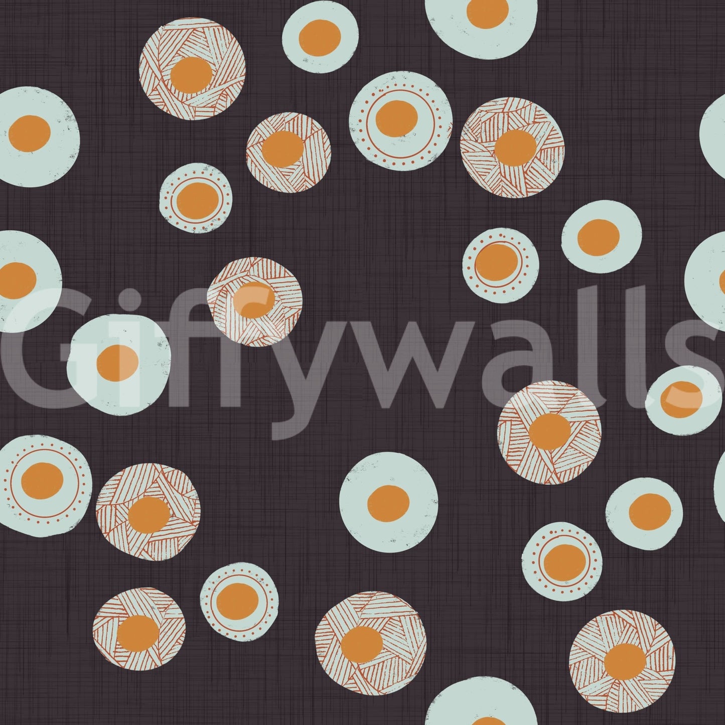 Cozy Scandi Folk Dot Floral Charcoal - Craft Circle Wallpaper⁠