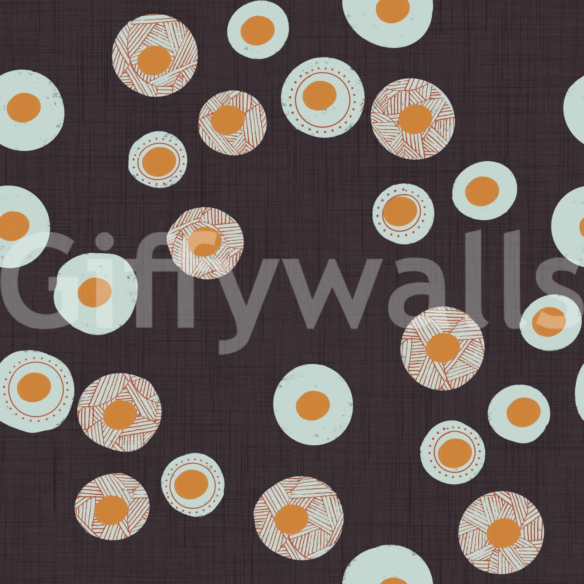 Cozy Scandi Folk Dot Floral Charcoal - Craft Circle Wallpaper⁠