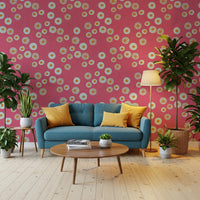 Cozy Scandi Folk Dot Floral Rose Clay - Craft Circle Wallpaper⁠