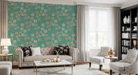 Cozy Scandi Folk Dot Floral Sage Mint - Craft Circle Wallpaper⁠