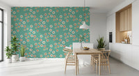 Cozy Scandi Folk Dot Floral Sage Mint - Craft Circle Wallpaper⁠