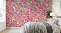 Cozy Scandi Folk Floral Rose Clay - Craft Botanical Wallpaper⁠