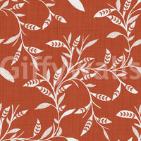 Cozy Scandi Folk Leaf Vine Burnt Terracotta - Craft Blender Wallpaper⁠