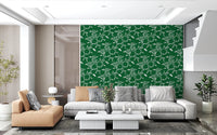 Cozy Scandi Folk Leaf Vine Forest Green - Craft Blender Wallpaper⁠