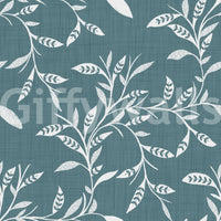 Cozy Scandi Folk Leaf Vine Nordic Blue Grey - Craft Blender Wallpaper⁠
