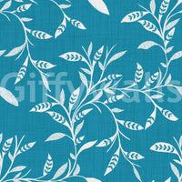 Cozy Scandi Folk Leaf Vine Nordic Teal - Craft Blender Wallpaper⁠
