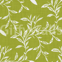 Cozy Scandi Folk Leaf Vine Olive Chartreuse - Craft Blender Wallpaper⁠