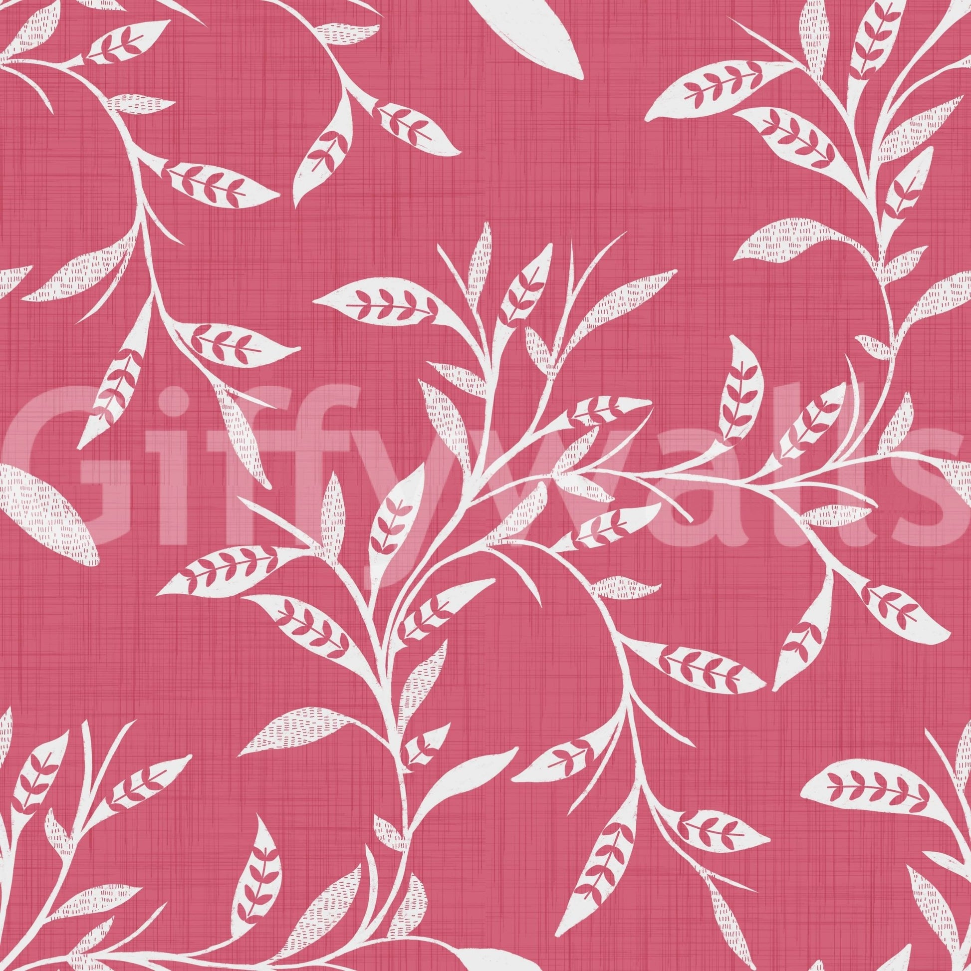 Cozy Scandi Folk Leaf Vine Rose Clay - Craft Blender Wallpaper⁠