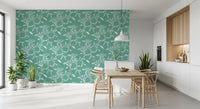 Cozy Scandi Folk Leaf Vine Sage Mint - Craft Blender Wallpaper⁠