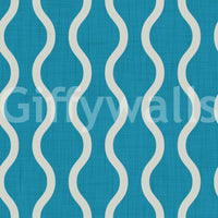 Cozy Scandi Folk Wavy Stripe Nordic Teal - Craft Stripe Wallpaper⁠