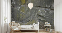 Wall mural showcasing natural stone textures with cracks and fissures for a timeless, earthy aesthetic.