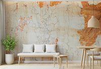 Weathered wall wallpaper mural featuring cracks and aged textures for loft, farmhouse, or urban interiors.