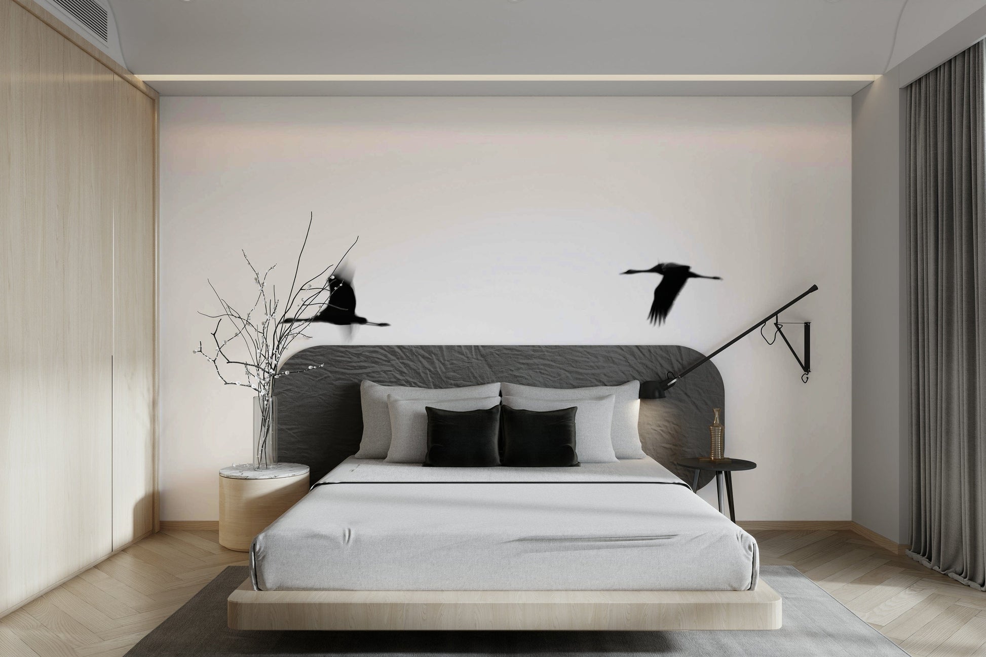 An artistic nature inspired mural for home decor.

