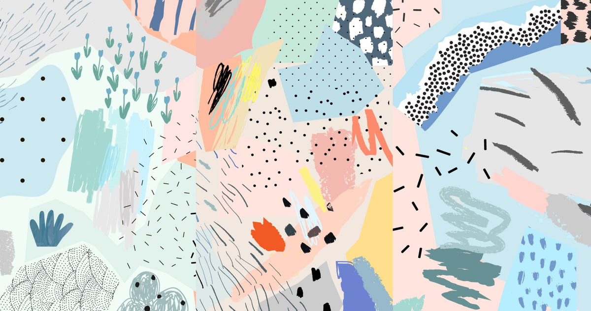 Abstract Colourful Paint Brush Strokes Wallpaper Mural