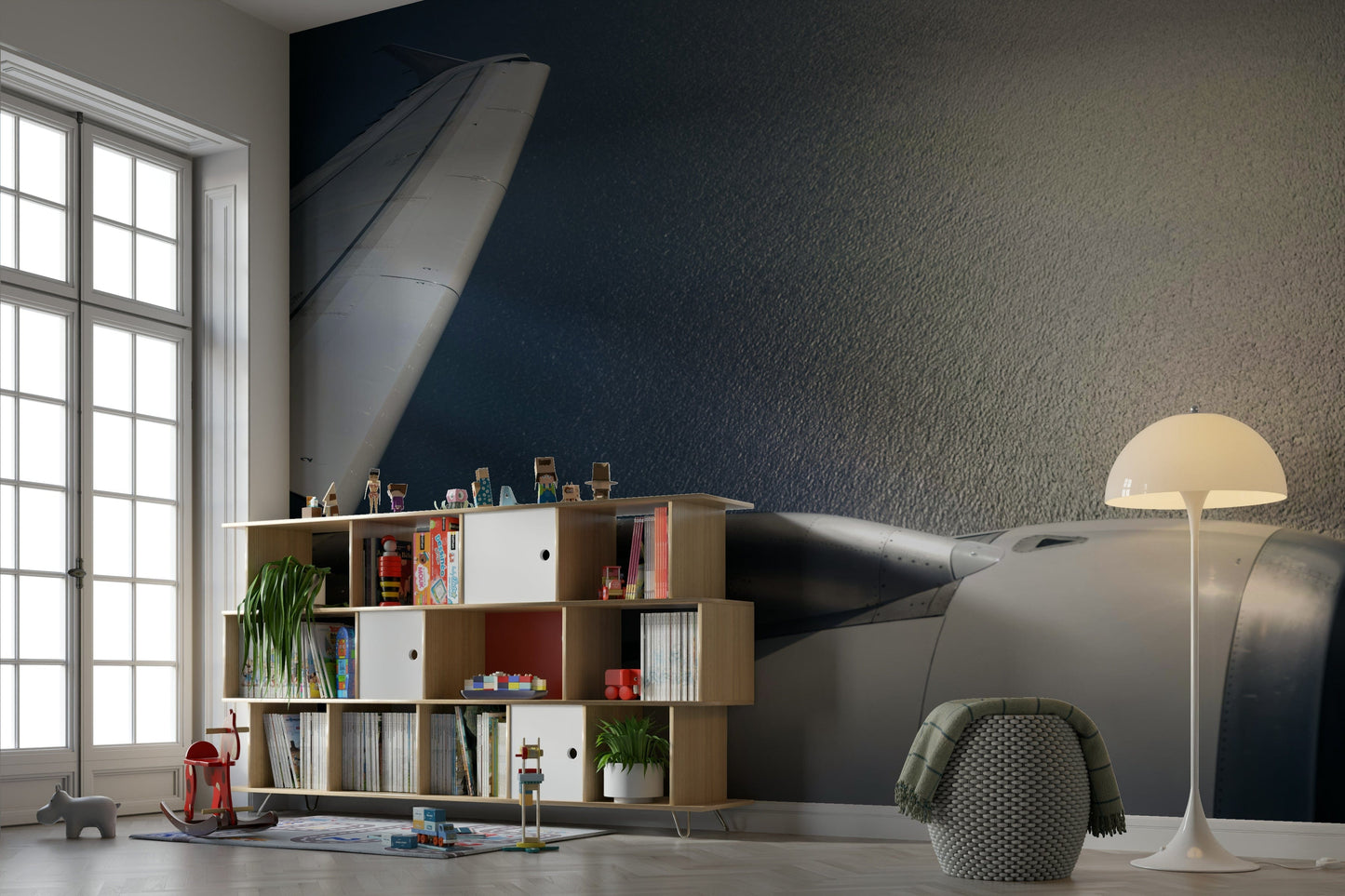 The wallpaper for walls being admired in a home.

