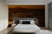 A living room featuring the coastal wall mural.

