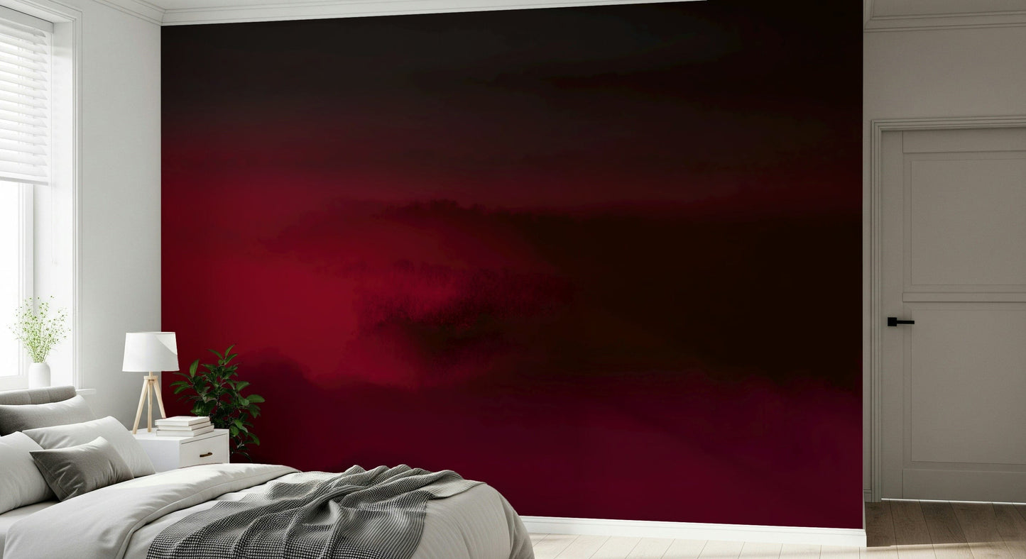 Scarlet haze Crimson Dreams wall mural romantic dark aesthetic interior